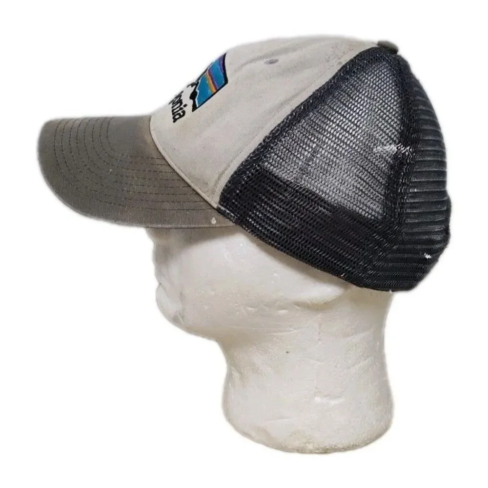 Patagonia Hat Unisex Snapback‎ Grey Mesh Summer Cap Thrashed Paint